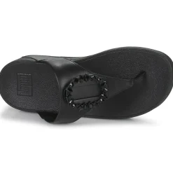 FitFlop LULU CRYSTAL-CIRCLET LEATHER TOE-POST SANDALS