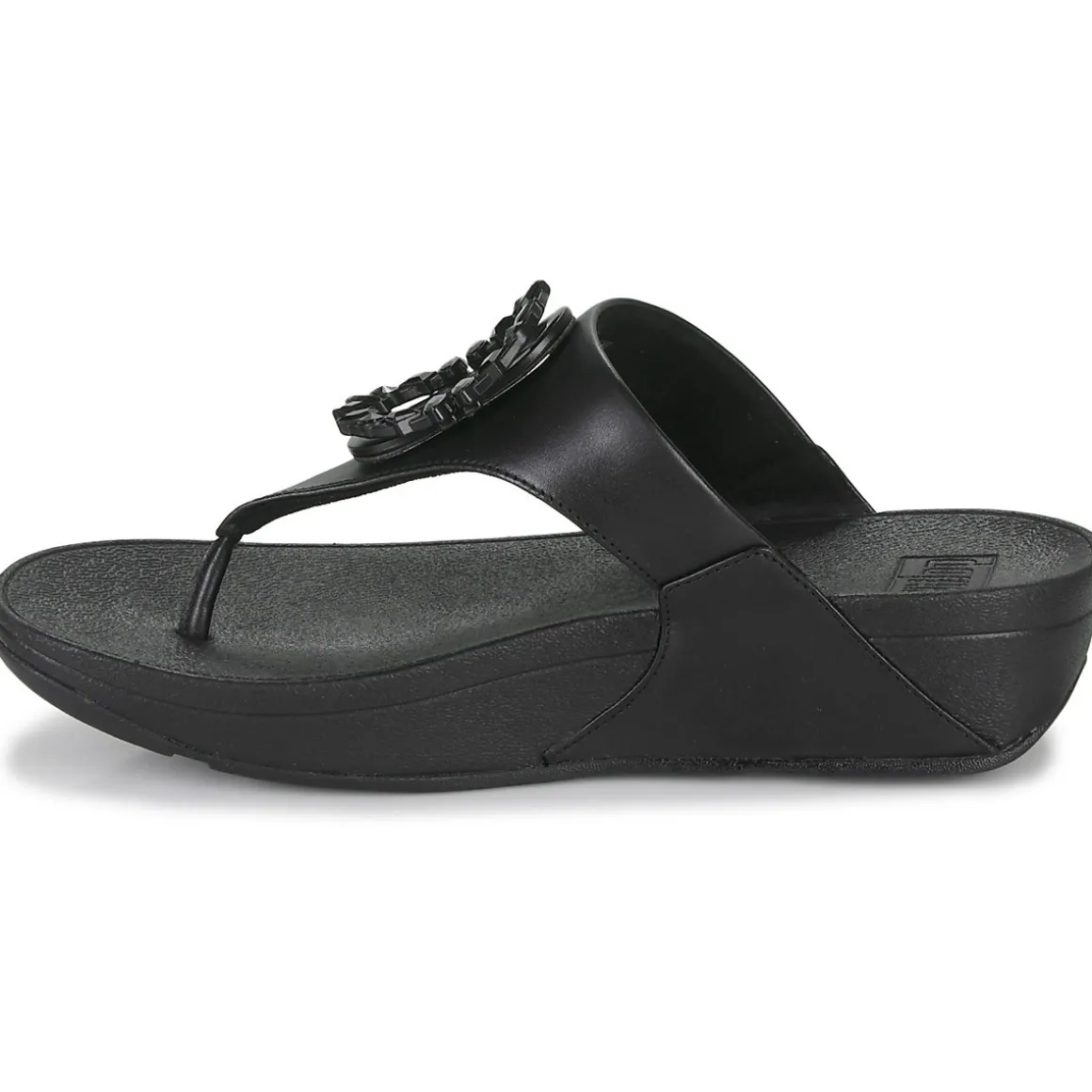 FitFlop LULU CRYSTAL-CIRCLET LEATHER TOE-POST SANDALS